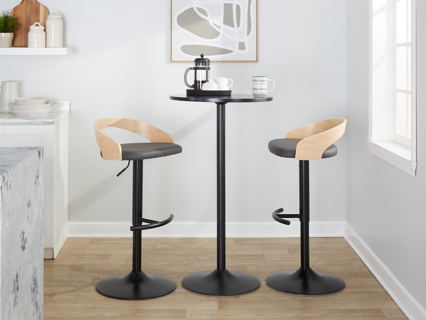 Zykan XVII Gray Adjustable Barstool, Set of 2 - Thumbnail - Image 10