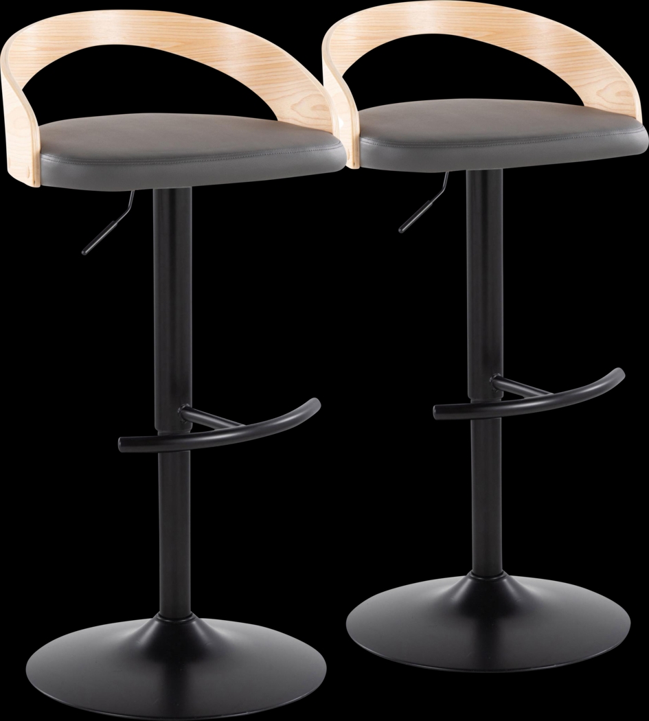 Zykan XVII Gray Adjustable Barstool, Set of 2 - Thumbnail - Image 1