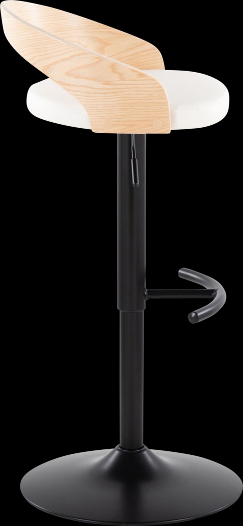 Zykan XVII White Adjustable Barstool, Set of 2 - Thumbnail - Image 4