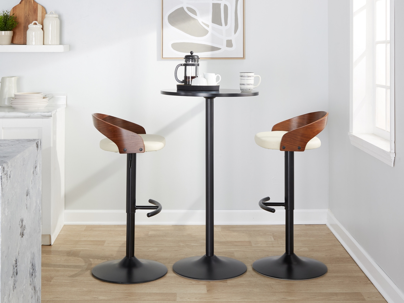 Zykan XVIII Cream Adjustable Barstool, Set of 2 - Thumbnail - Image 11