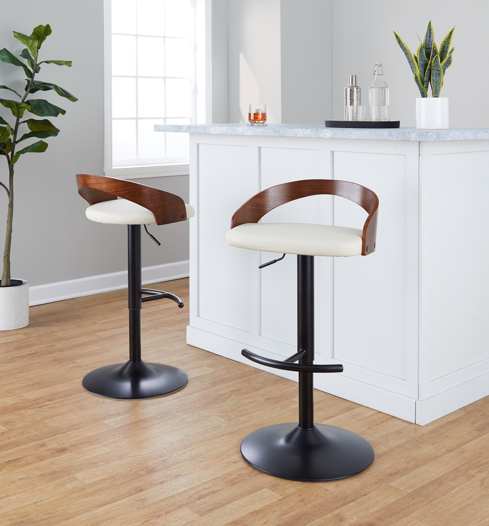 Zykan XVIII Cream Adjustable Barstool, Set of 2 - Thumbnail - Image 9