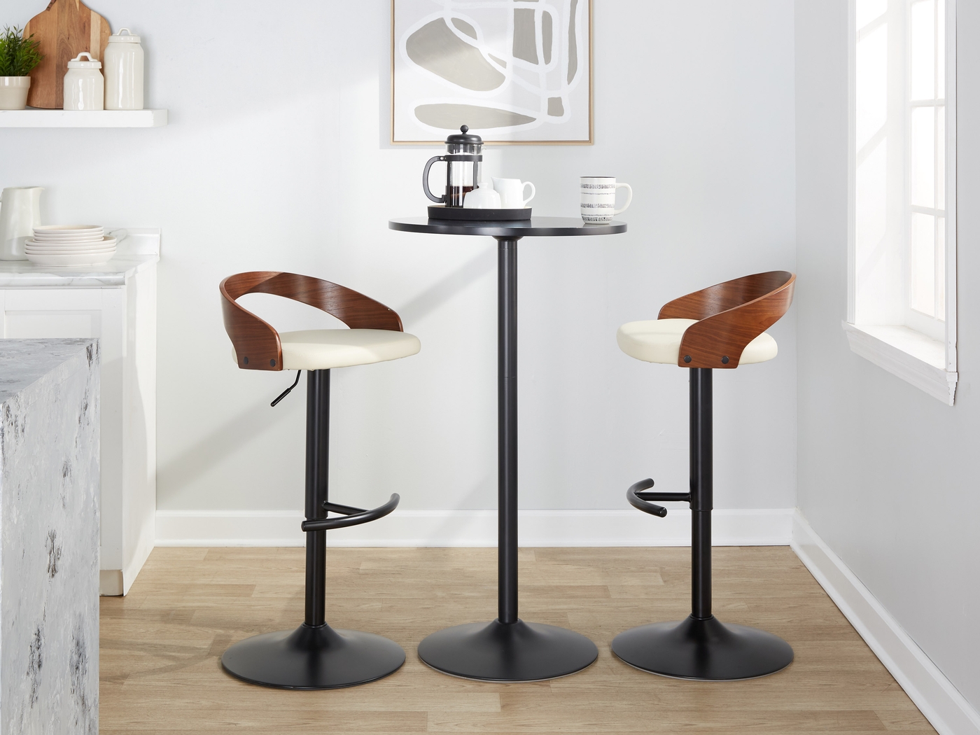 Zykan XVIII Cream Adjustable Barstool, Set of 2 - Thumbnail - Image 10
