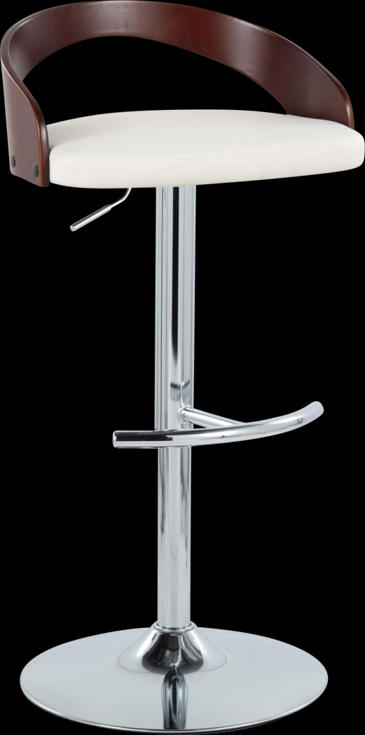 Zykan XXI White Adjustable Barstool, Set of 2 - Thumbnail - Image 3