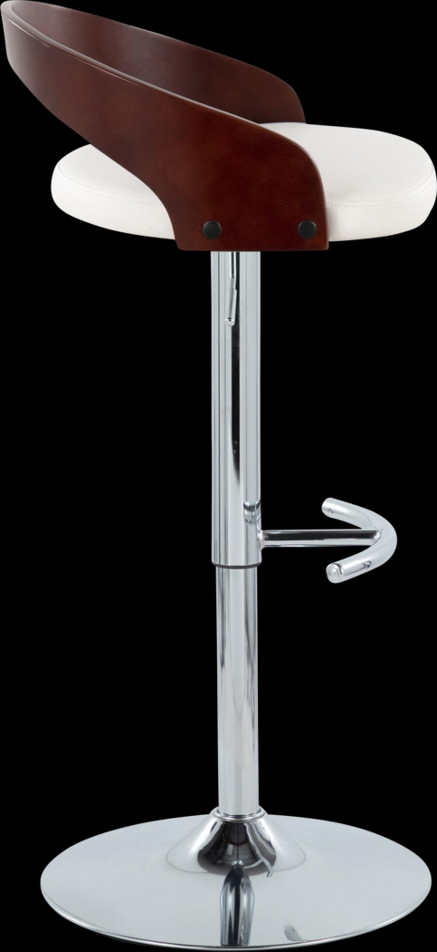 Zykan XXI White Adjustable Barstool, Set of 2 - Thumbnail - Image 4