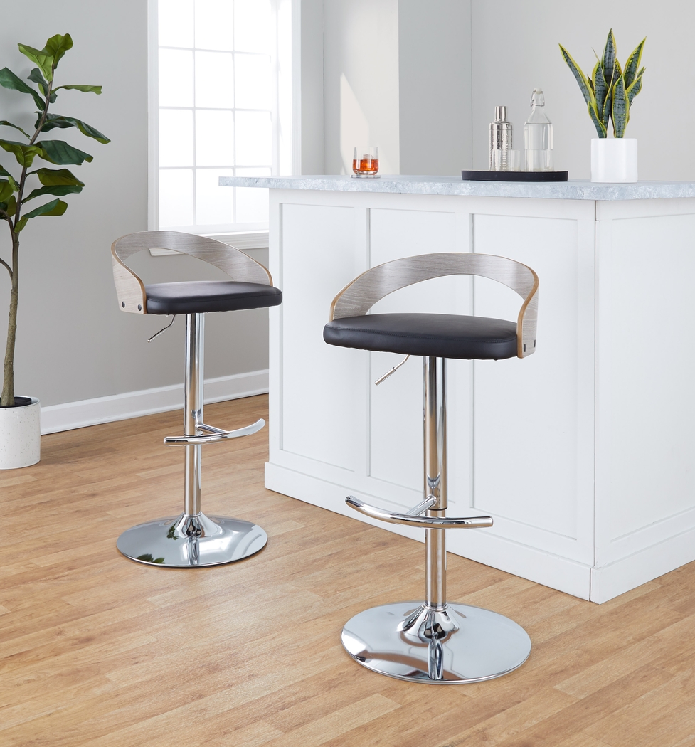 Zykan XXII Black Adjustable Barstool, Set of 2 - Thumbnail - Image 9