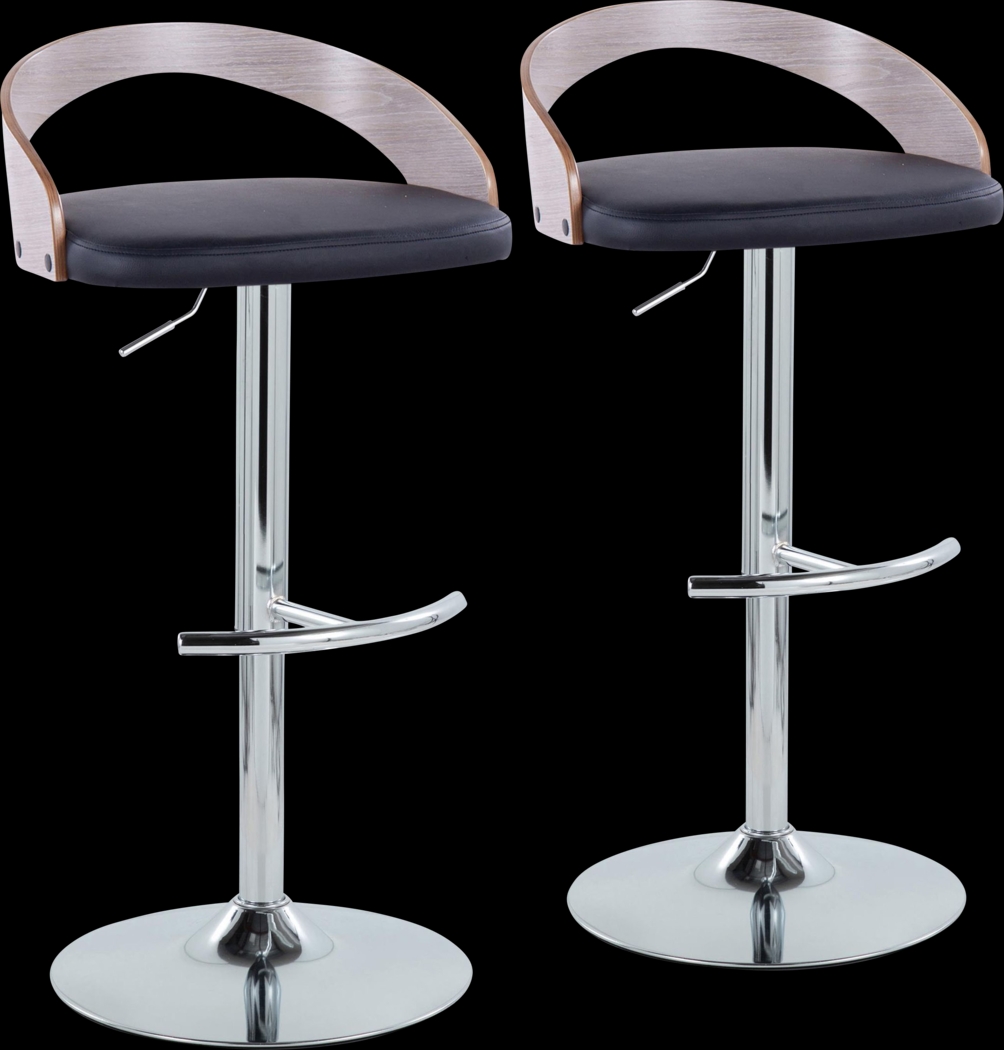 Zykan XXII Black Adjustable Barstool, Set of 2 - Thumbnail - Image 1