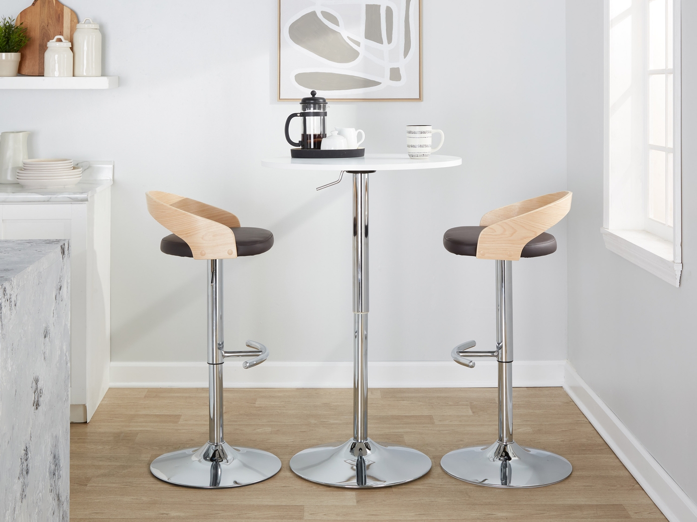 Zykan XXIII Brown Adjustable Barstool, Set of 2 - Thumbnail - Image 11