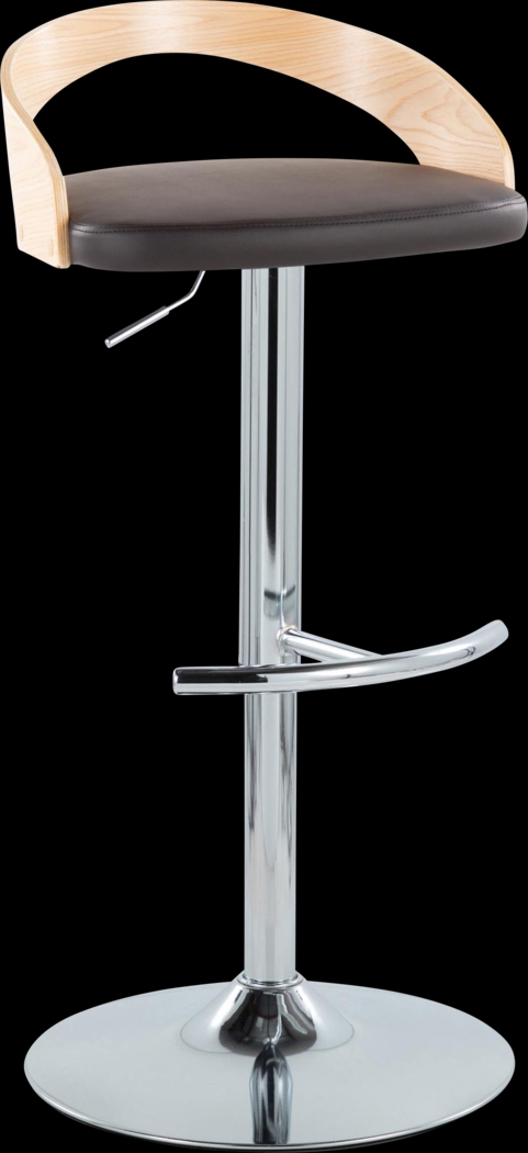 Zykan XXIII Brown Adjustable Barstool, Set of 2 - Thumbnail - Image 3