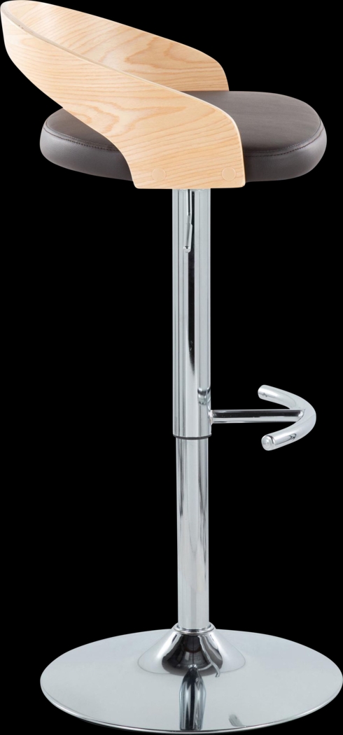 Zykan XXIII Brown Adjustable Barstool, Set of 2 - Thumbnail - Image 4