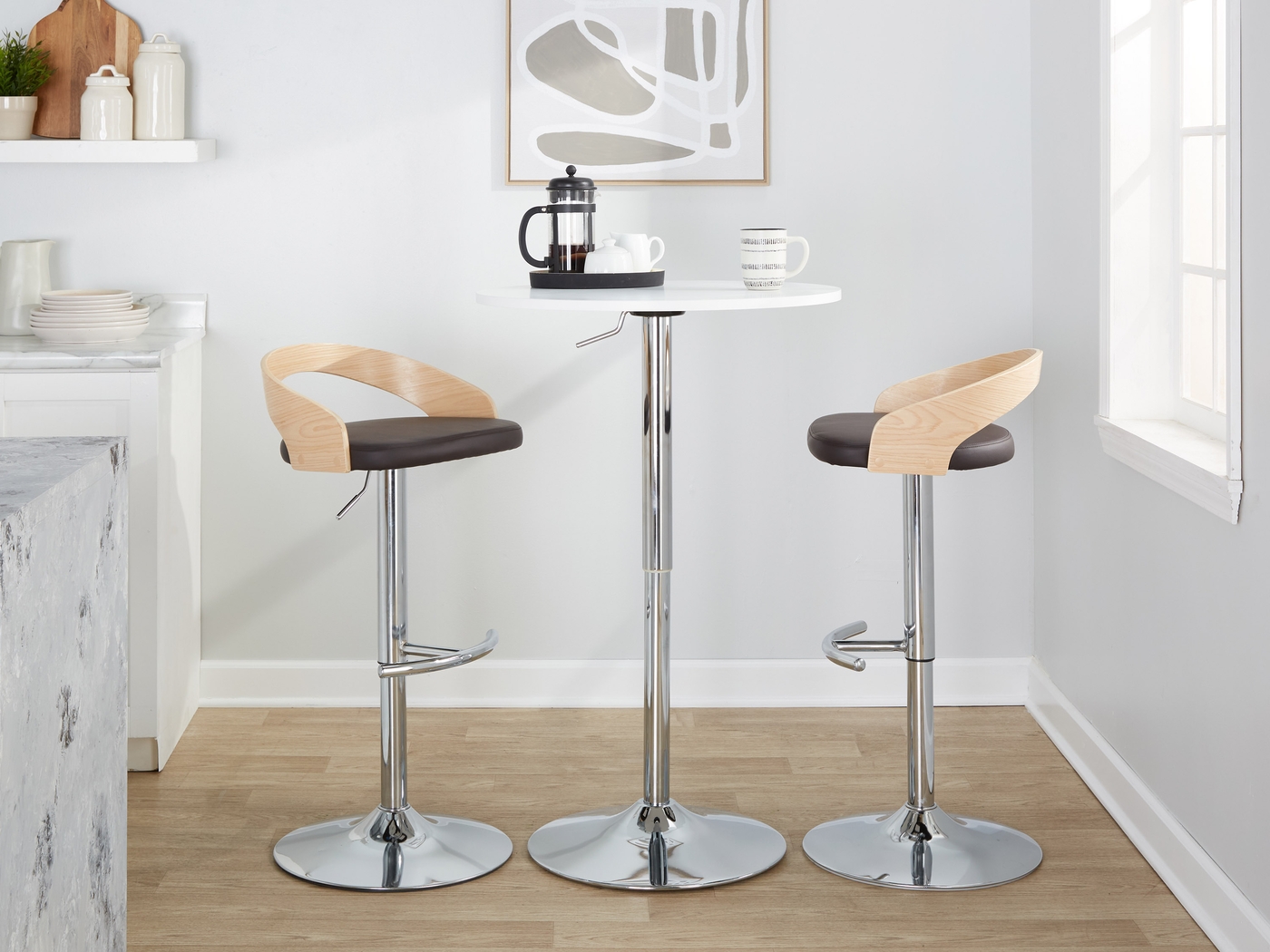 Zykan XXIII Brown Adjustable Barstool, Set of 2 - Thumbnail - Image 10