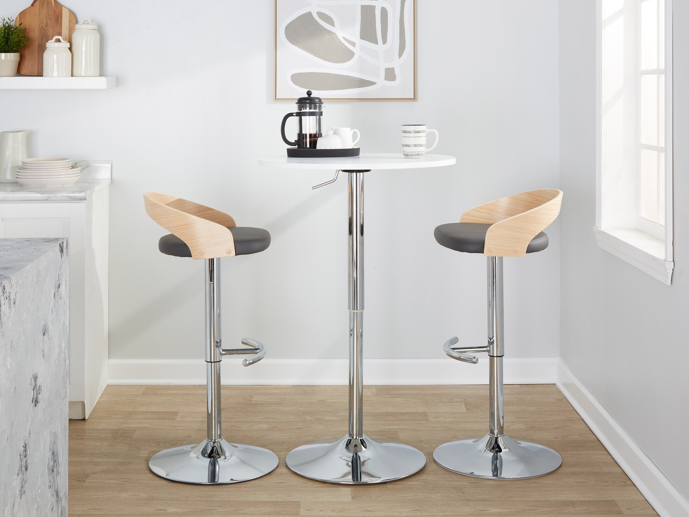 Zykan XXIII Gray Adjustable Barstool, Set of 2 - Thumbnail - Image 11