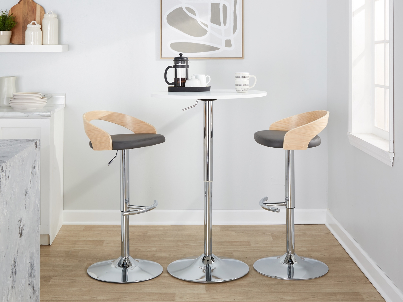 Zykan XXIII Gray Adjustable Barstool, Set of 2 - Thumbnail - Image 10