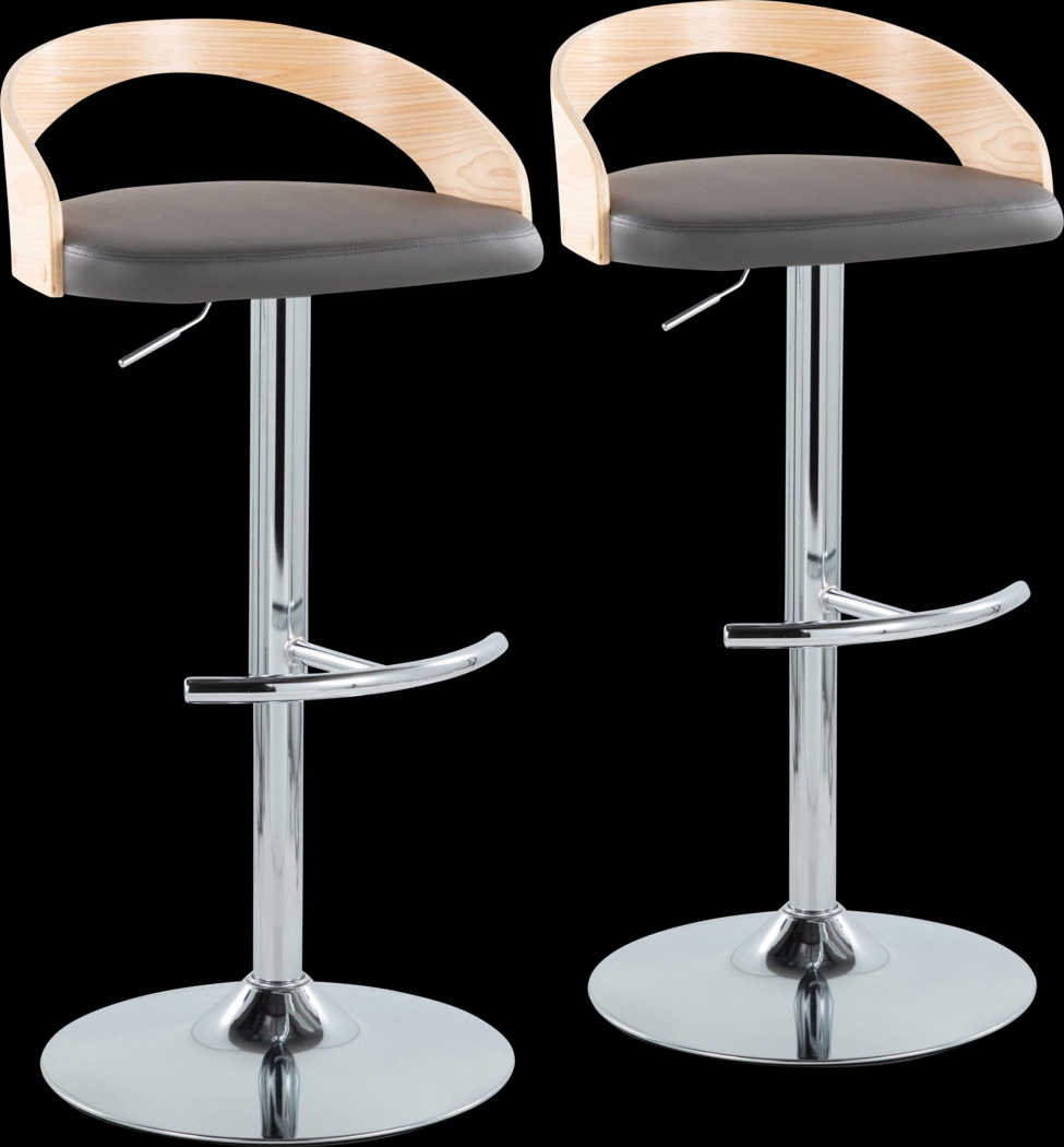 Zykan XXIII Gray Adjustable Barstool, Set of 2 - Thumbnail - Image 1