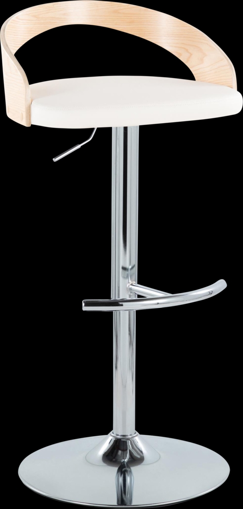 Zykan XXIV White Adjustable Barstool, Set of 2 - Thumbnail - Image 3