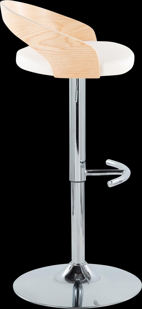 Zykan XXIV White Adjustable Barstool, Set of 2 - Thumbnail - Image 4