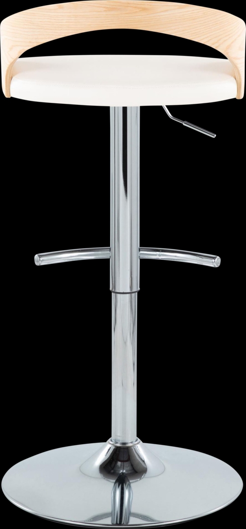 Zykan XXIV White Adjustable Barstool, Set of 2 - Thumbnail - Image 6