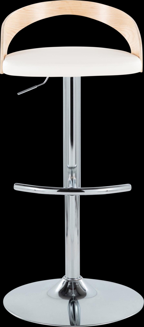 Zykan XXIV White Adjustable Barstool, Set of 2 - Thumbnail - Image 7