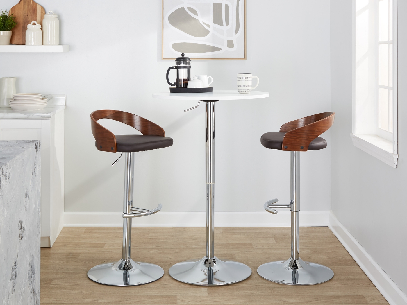 Zykan XXV Brown Adjustable Barstool, Set of 2 - Thumbnail - Image 10