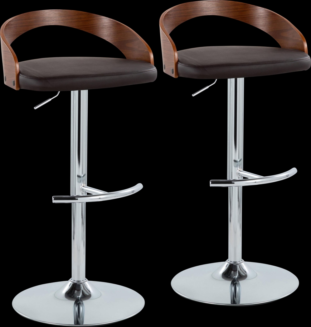 Zykan XXV Brown Adjustable Barstool, Set of 2 - Thumbnail - Image 1