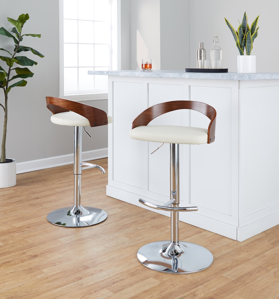 Zykan XXV Cream Adjustable Barstool, Set of 2 - Thumbnail - Image 2