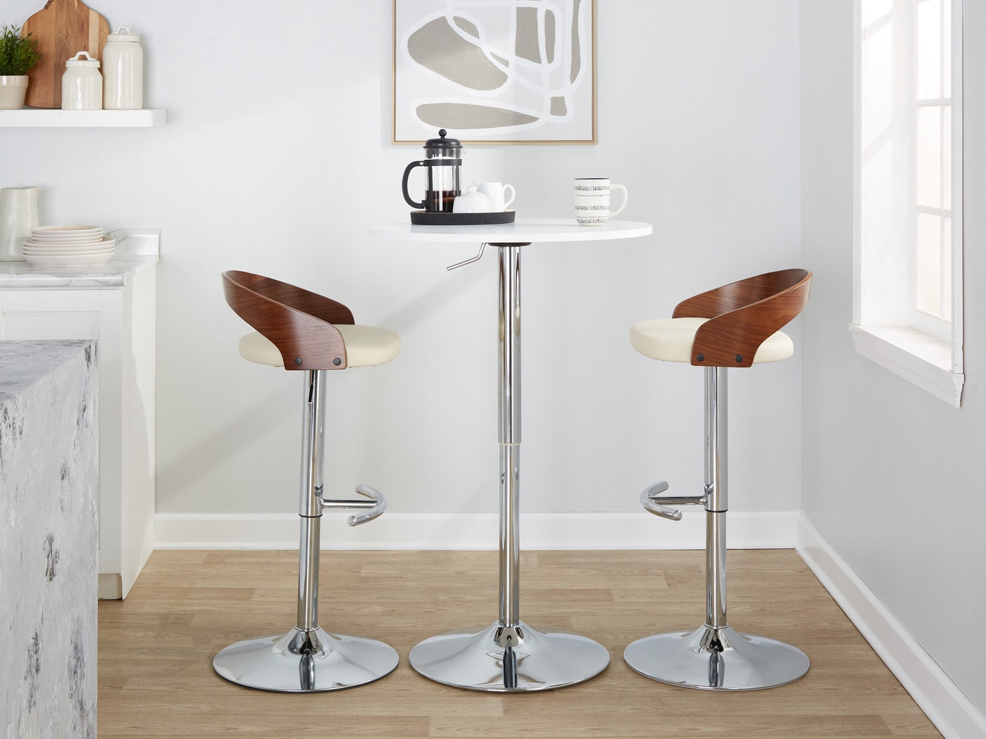 Zykan XXV Cream Adjustable Barstool, Set of 2 - Thumbnail - Image 11