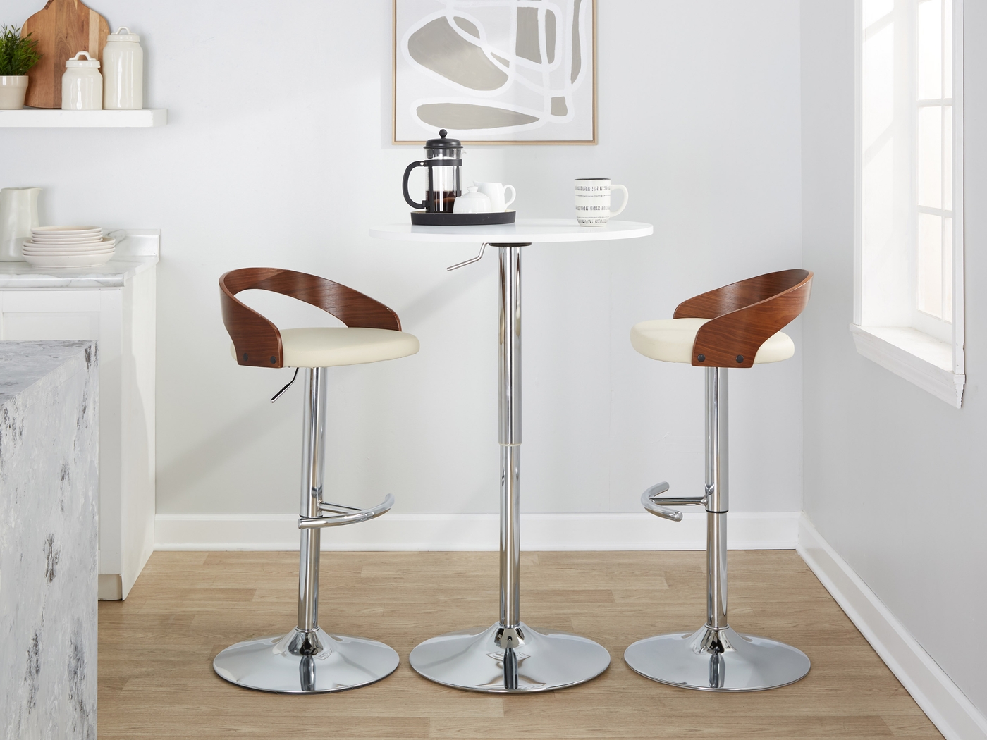 Zykan XXV Cream Adjustable Barstool, Set of 2 - Thumbnail - Image 10