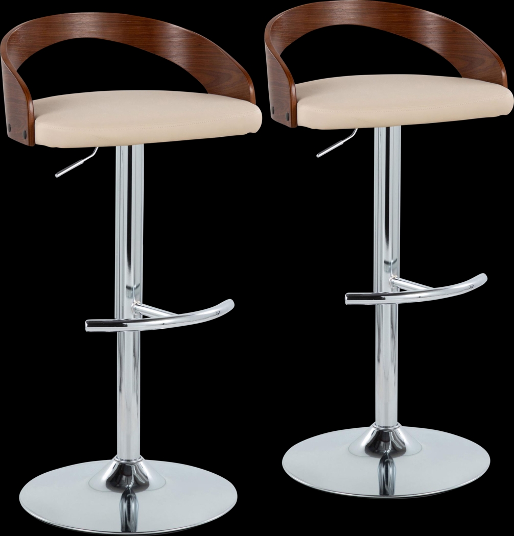 Zykan XXV Cream Adjustable Barstool, Set of 2 - Thumbnail - Image 1
