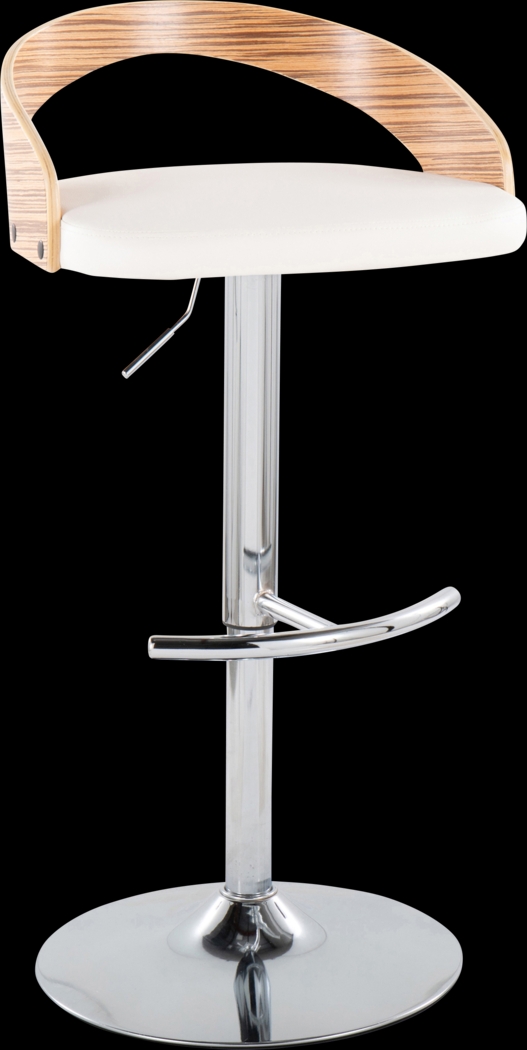 Zykan XXVI White Adjustable Barstool, Set of 2 - Thumbnail - Image 3