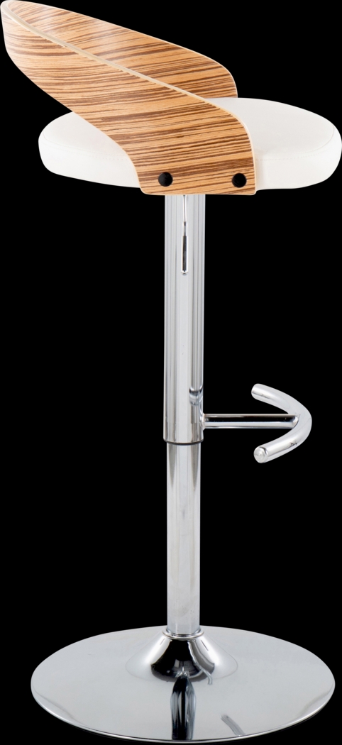 Zykan XXVI White Adjustable Barstool, Set of 2 - Thumbnail - Image 4