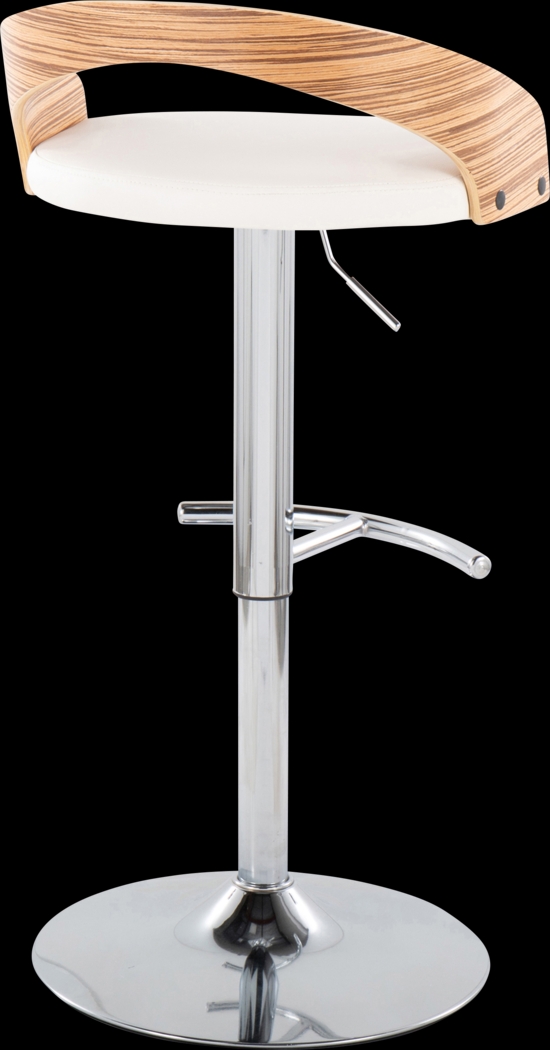 Zykan XXVI White Adjustable Barstool, Set of 2 - Thumbnail - Image 5