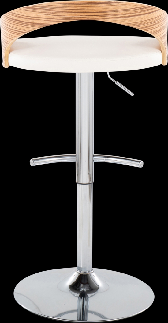 Zykan XXVI White Adjustable Barstool, Set of 2 - Thumbnail - Image 6