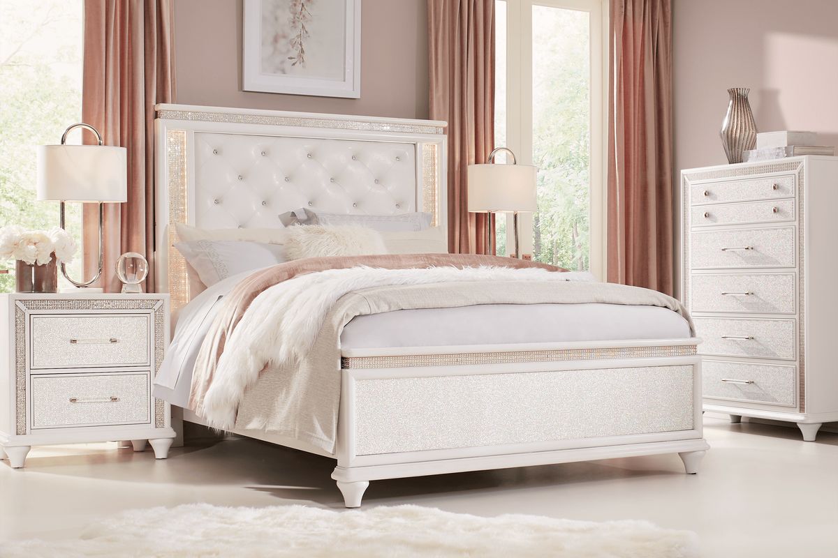 Vegas White Colors,White Nightstand - Rooms To Go