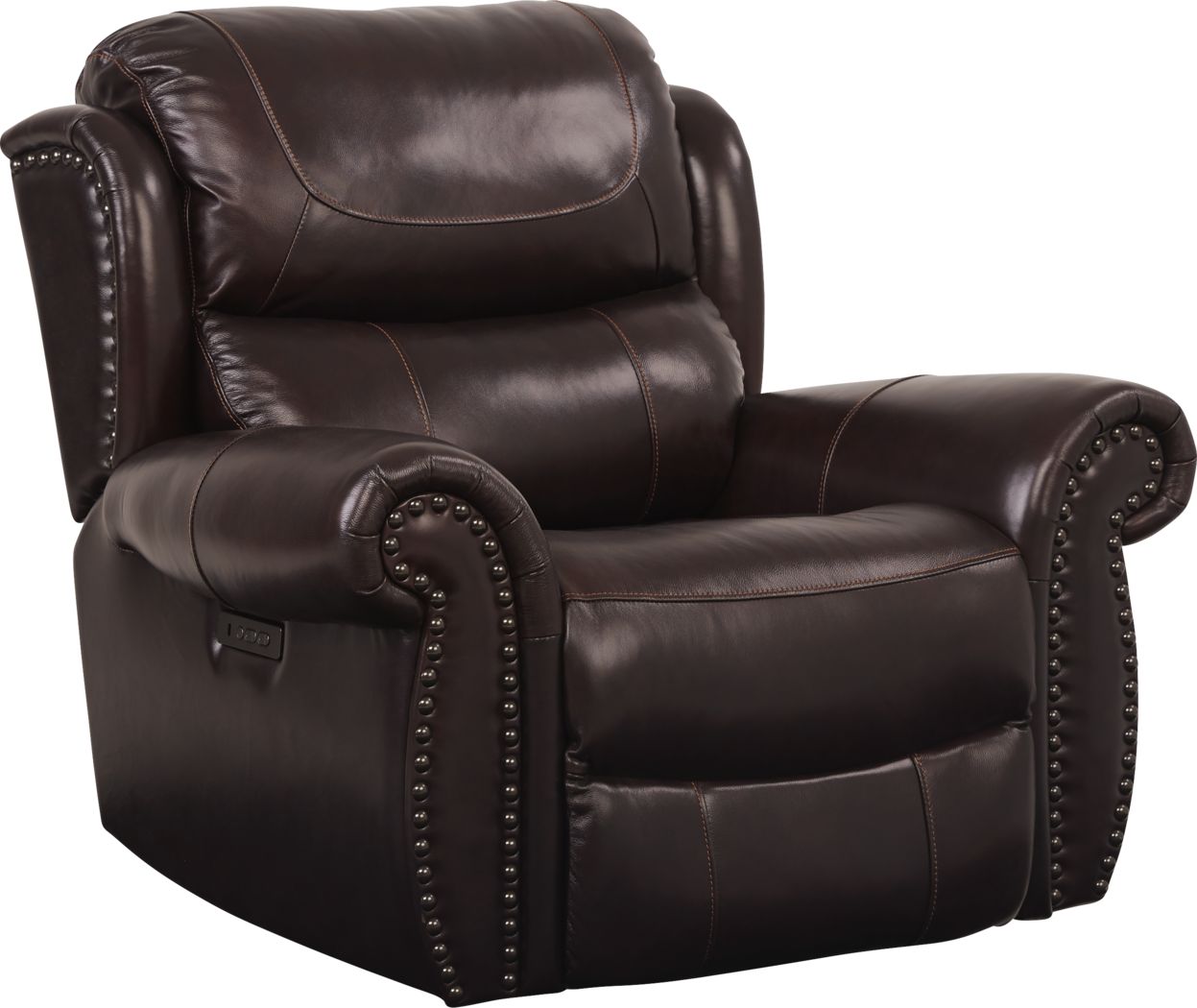 Venezio Brown Leather Power Recliner Rooms To Go   Venezio Brown Leather Power Recliner 17720120 Image Item