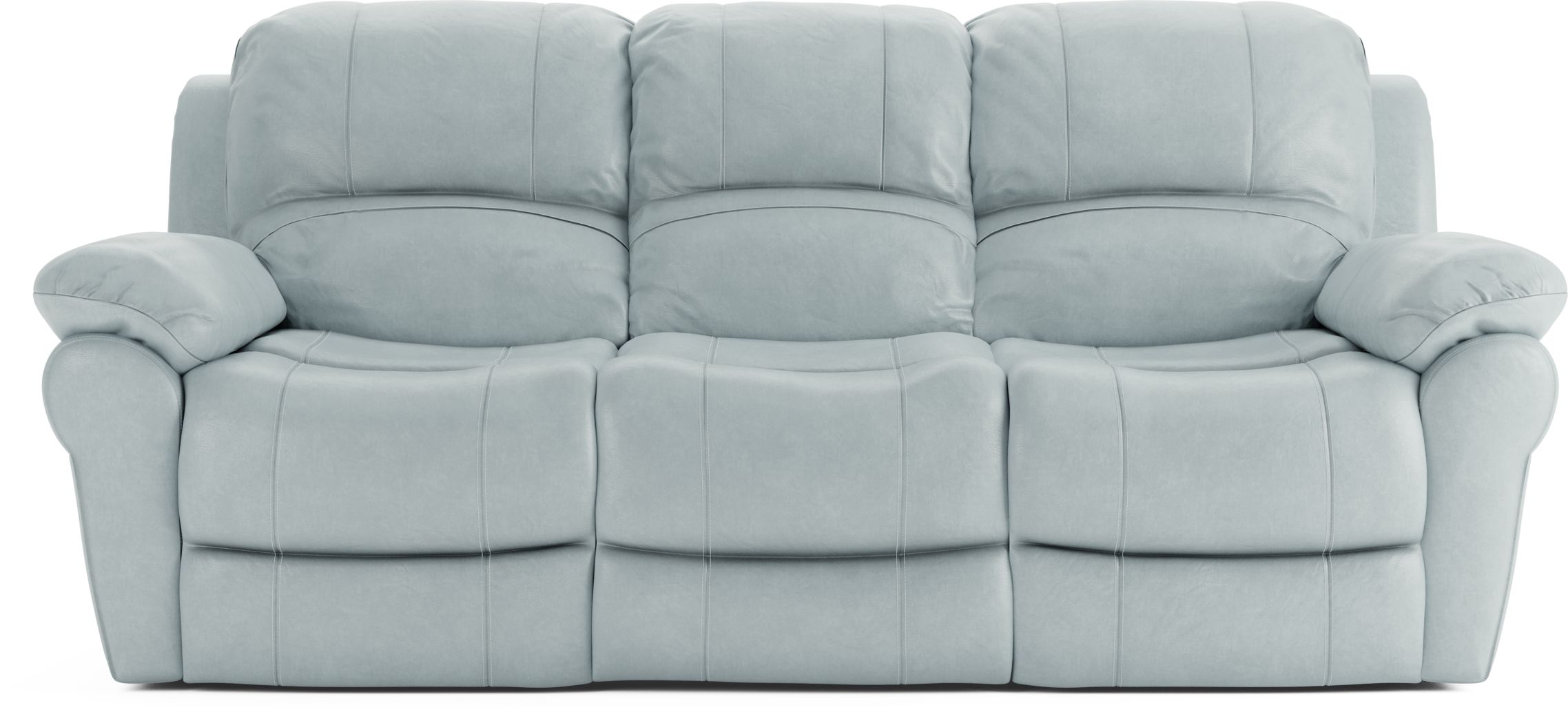 aqua leather reclining sofa