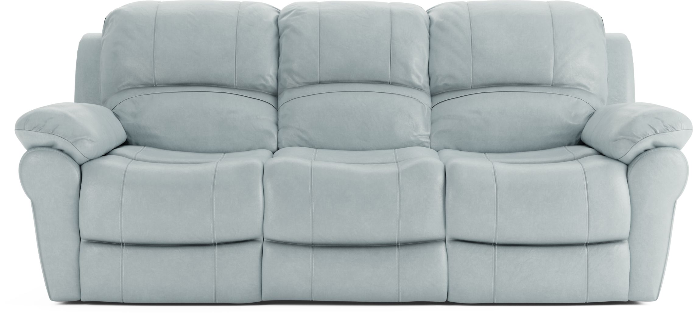 baby blue leather sofa