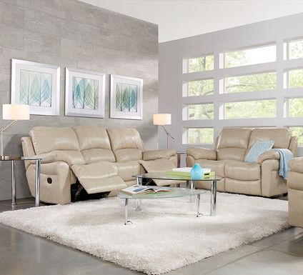 Vercelli Stone Leather 2 Pc Living Room with Reclining Sofa