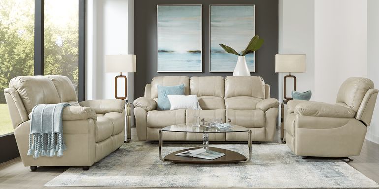 Vercelli Stone Leather 5 Pc Living Room with Reclining Sofa