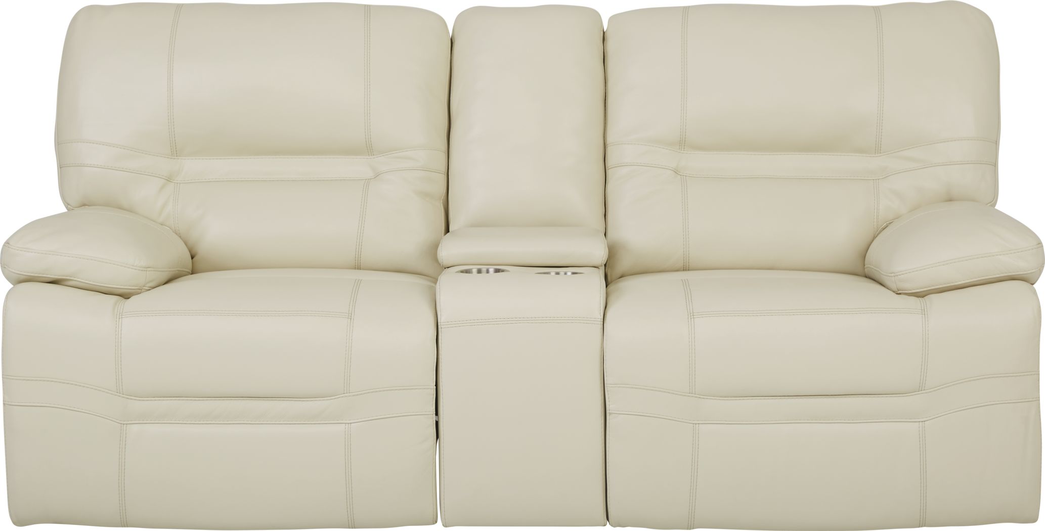 Vernazza Beige Leather Power Reclining Console Loveseat Rooms To Go