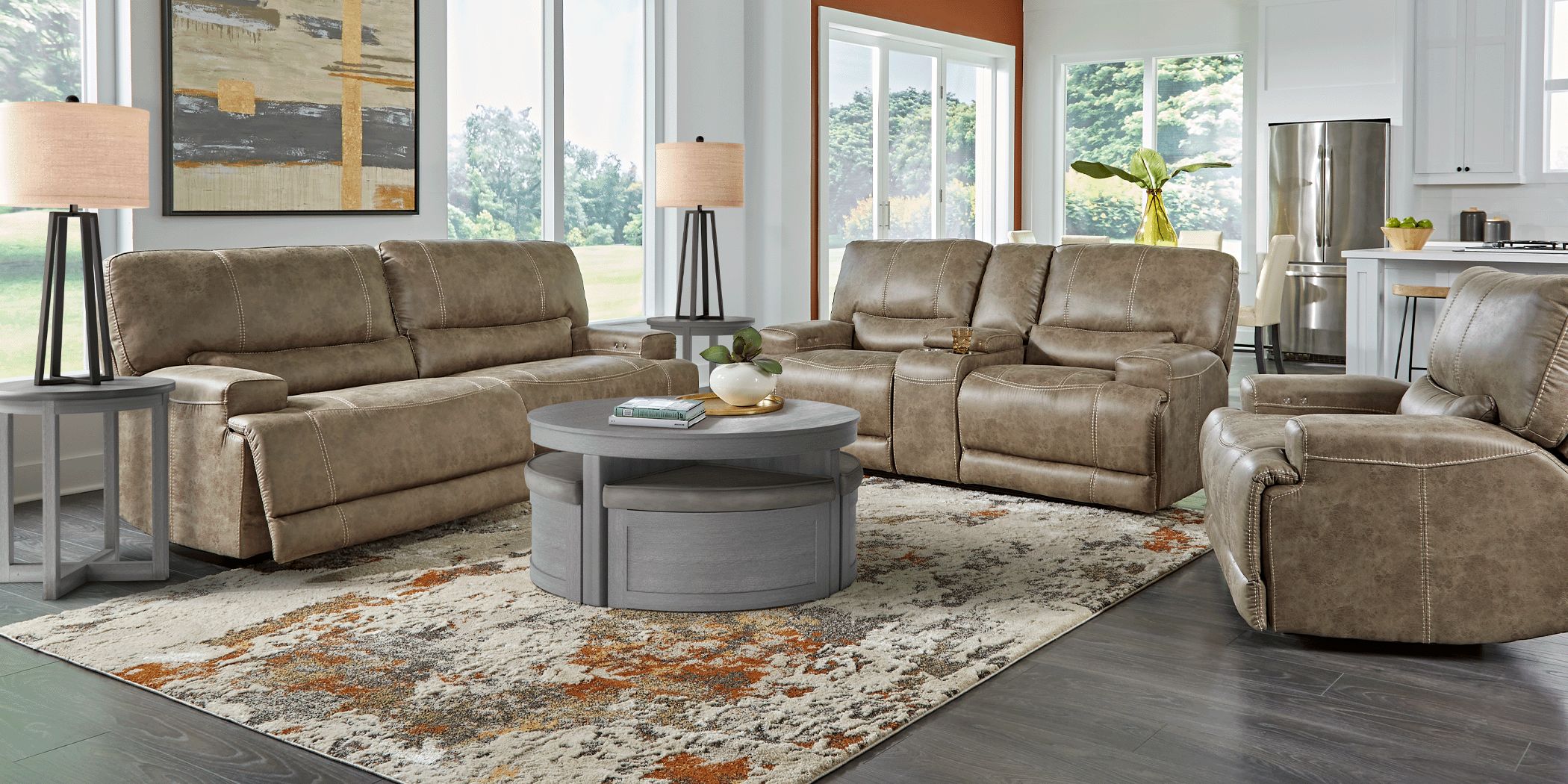 Warrendale Beige 7 Pc Power Reclining Living Room Rooms To Go