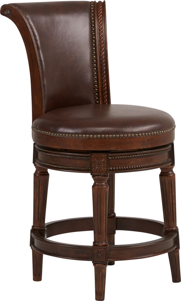 Dining Room Barstools, Brown Leather Swivel Bar Stools With Back