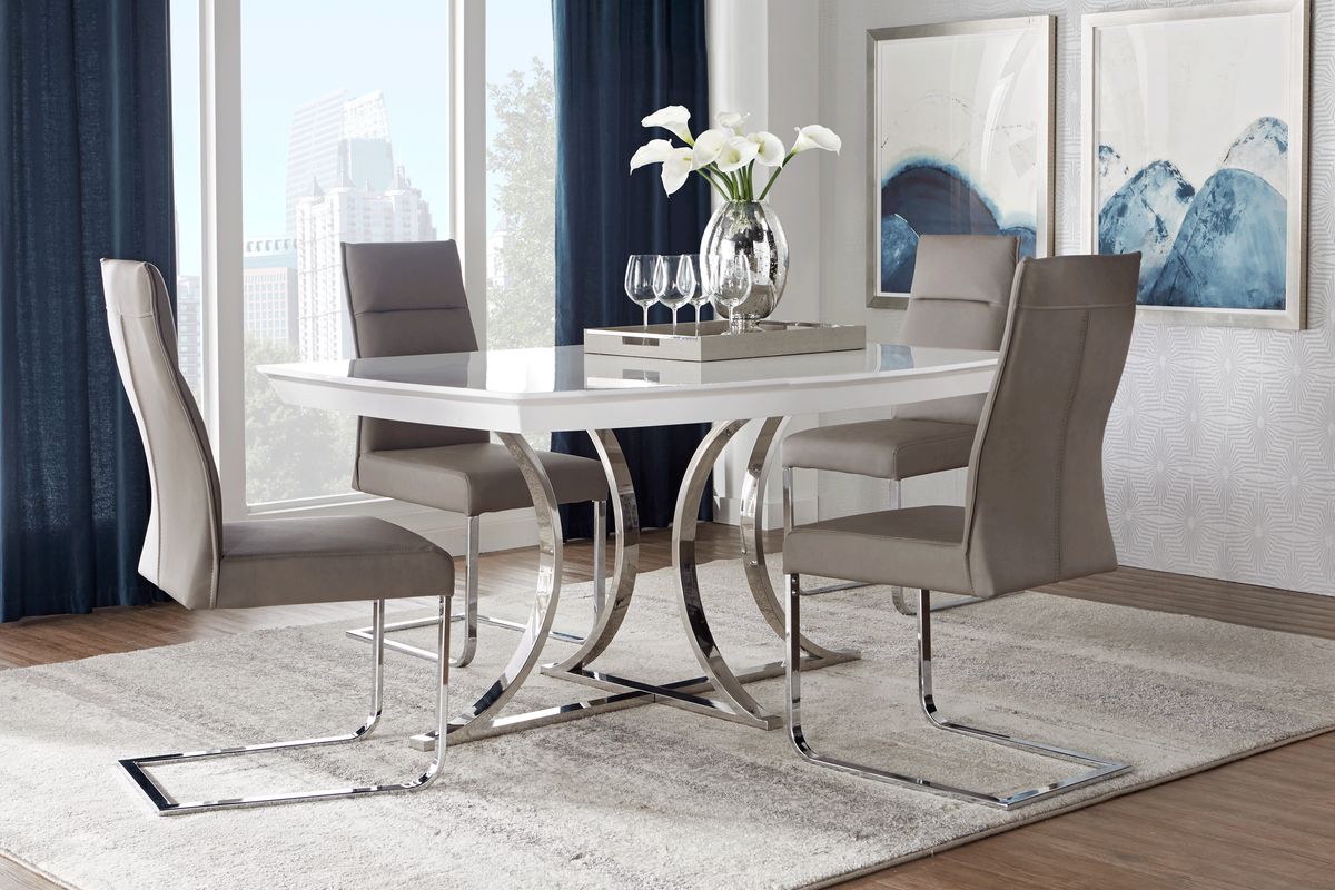 White square dining table set hot sale