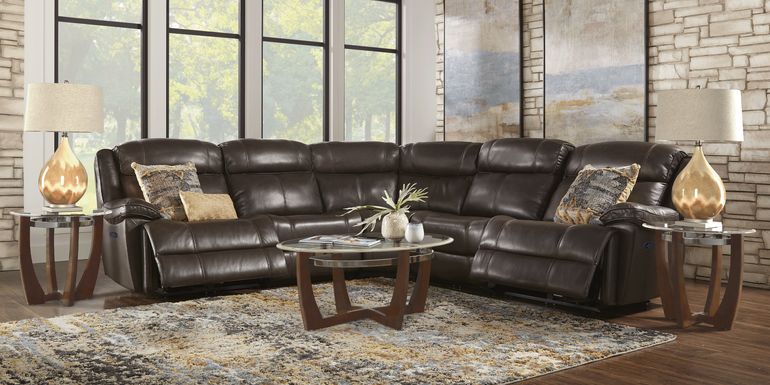 Leather Sectional Living Room Sets, Leather Sectional Furniture With Recliners