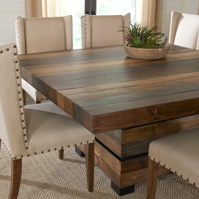 square wooden dining table
