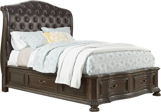 Whittington Cherry 3 Pc Queen Sleigh Bed with 4 Drawer Storage