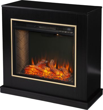 Willaurel III Black 33 in. Console, With Smart Electric Fireplace