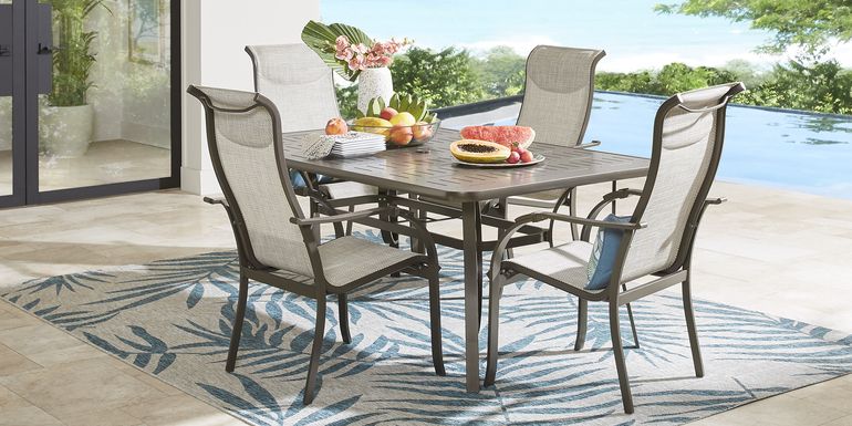 Windy Isle Bronze 5 Pc 72 in. Rectangle Outdoor Dining Set