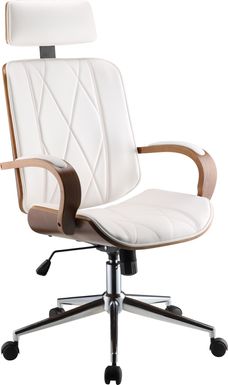 Winship White Swivel Desk Chair
