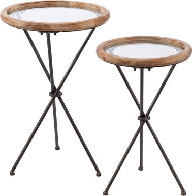 Winterpointe Natural Accent Table Set of 2