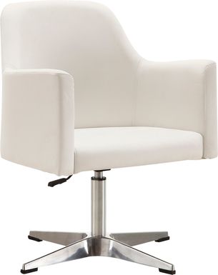 Woolfram White Swivel Accent Chair