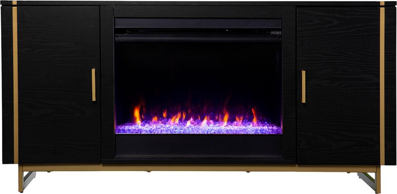 Wyndfield II Black 54 in. Console with Electric Fireplace